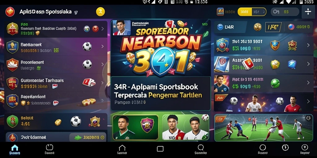 Screenshot gameplay Sportsbook 34R yang menarik dan interaktif.