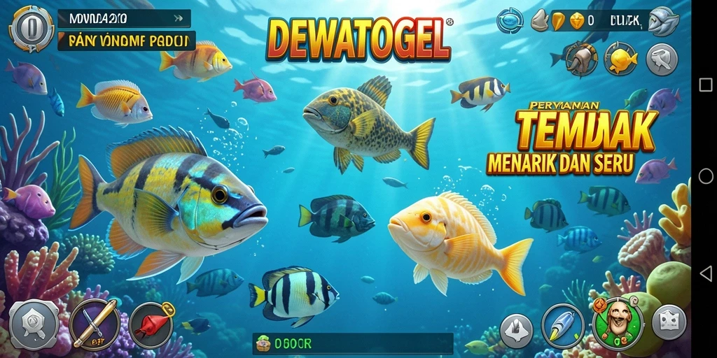 Screenshot gameplay DEWATOGEL menampilkan aksi menembak ikan yang seru.