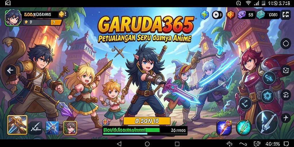 Tampilan keren dari gameplay GARUDA365 yang penuh petualangan anime.