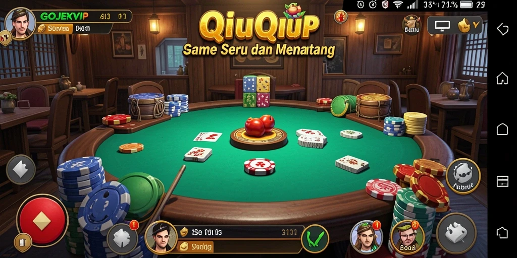 Tampilan gameplay menarik dari game QiuQiu GOJEKVIP.