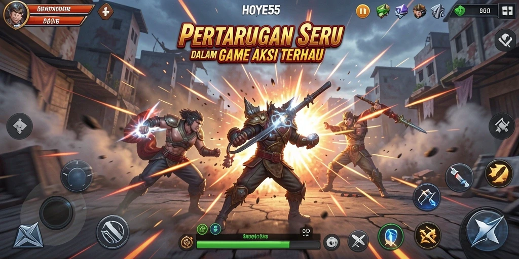 Gameplay seru dengan aksi pertarungan yang menegangkan di HOYE55.