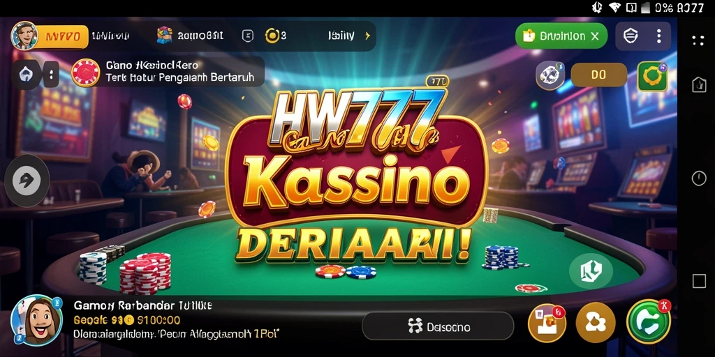 Tampilan gameplay seru dari HW777 dengan fitur Kasino menarik.
