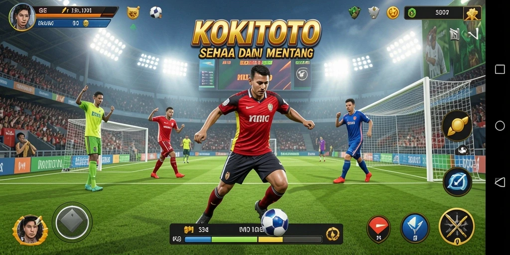 Screenshot KOKITOTO menampilkan aksi olahraga yang seru dan mendebarkan.