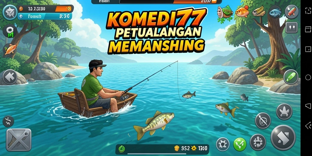 Tangkapan ikan menakjubkan dalam gameplay memancing KOMEDI77.
