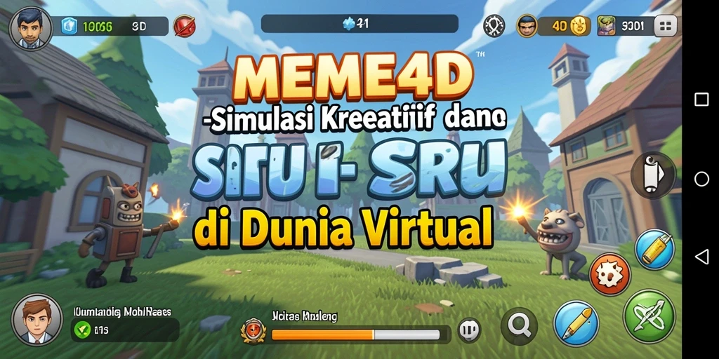Screenshot gameplay <strong>MEME4D</strong> menunjukkan kreativitas pengguna dalam menciptakan konten.