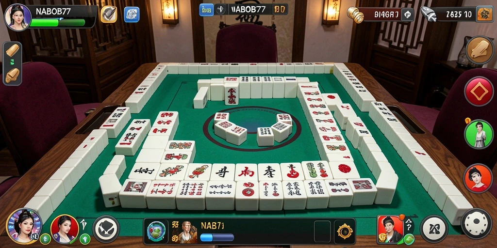 Screenshot menampilkan aksi seru permainan Mahjong di NABOB77.