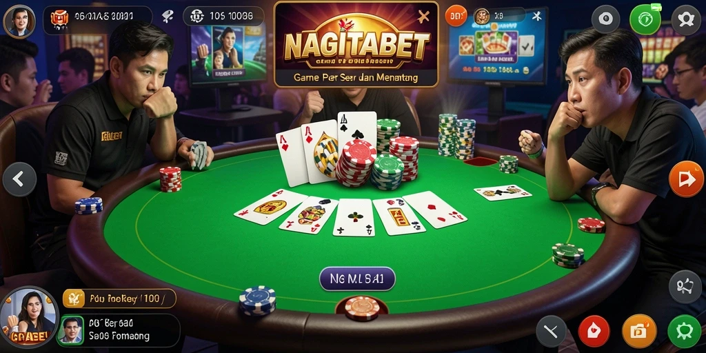 Tampilan menarik dari gameplay Poker di NAGITABET.