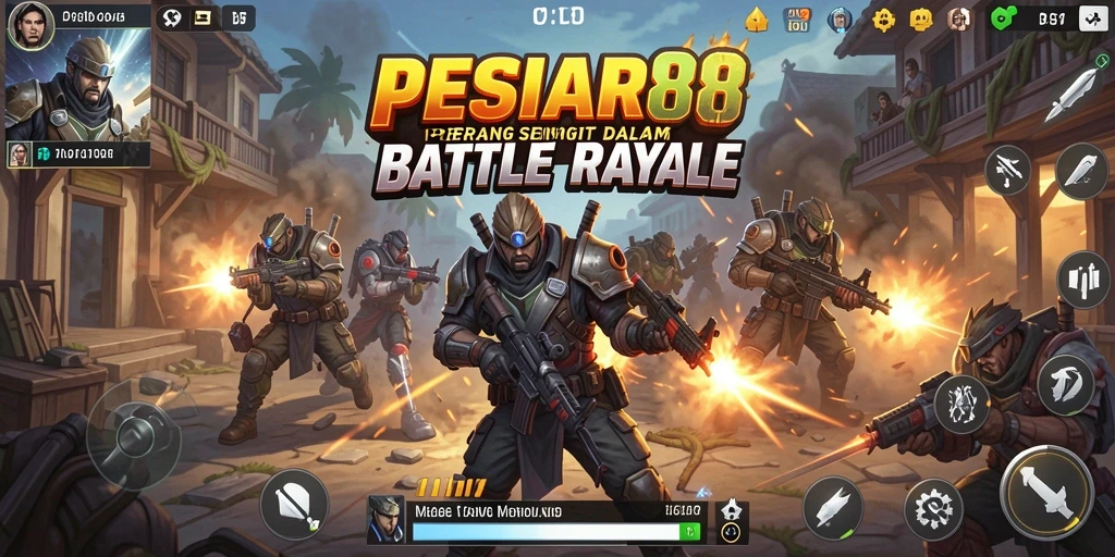 Gameplay PESIAR88 yang penuh aksi Battle Royale.