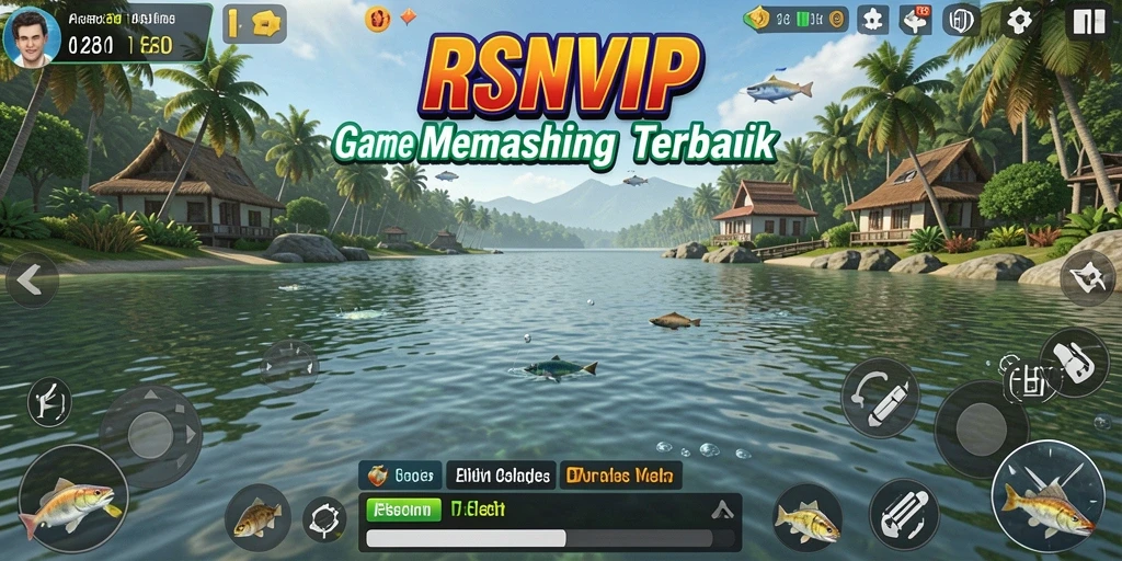 Screenshot gameplay RSNVIP yang menunjukkan aksi menangkap ikan.