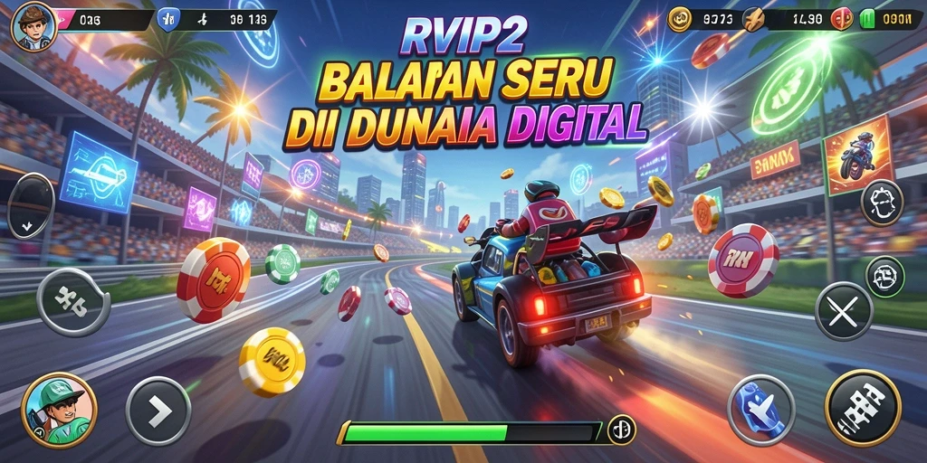 Tampilan gameplay balapan seru di RVIP2 yang menegangkan.