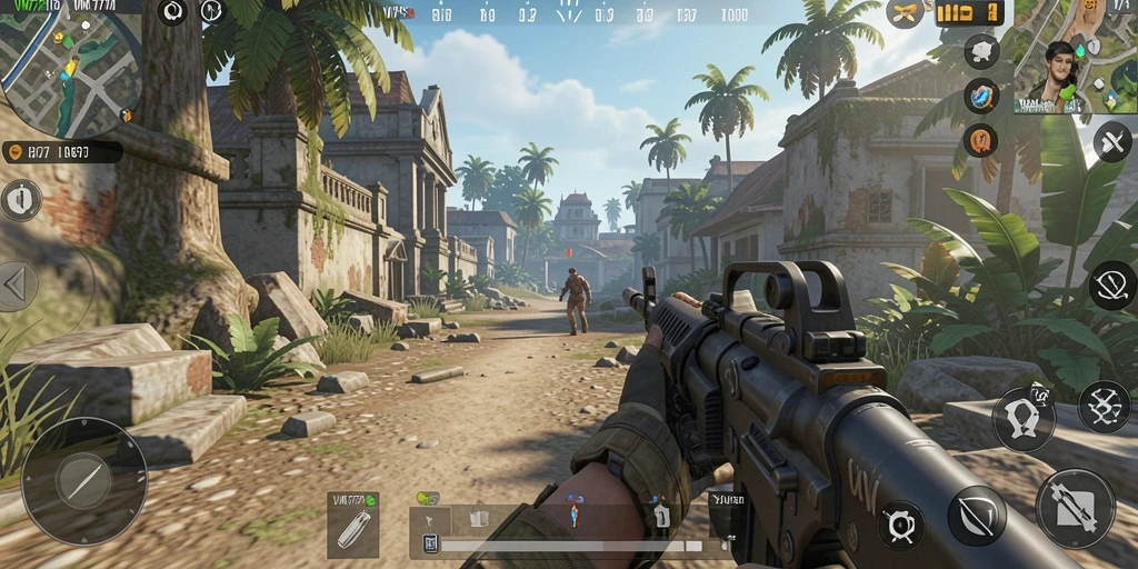 Gameplay mendebarkan dalam pertempuran TPS yang intens.