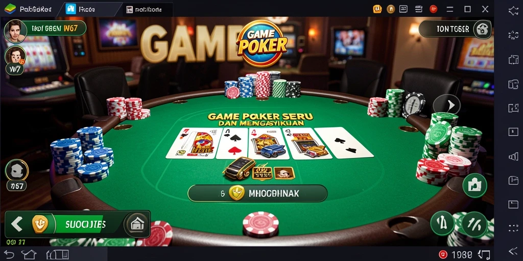 Screenshot menunjukkan aksi ketegangan saat bermain Poker di W67.
